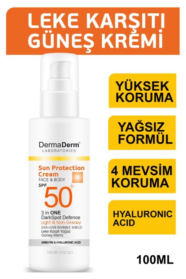 Dermaderm Yüz ve Vücut SPF50+ PA++++ Güneş Kremi 100ml